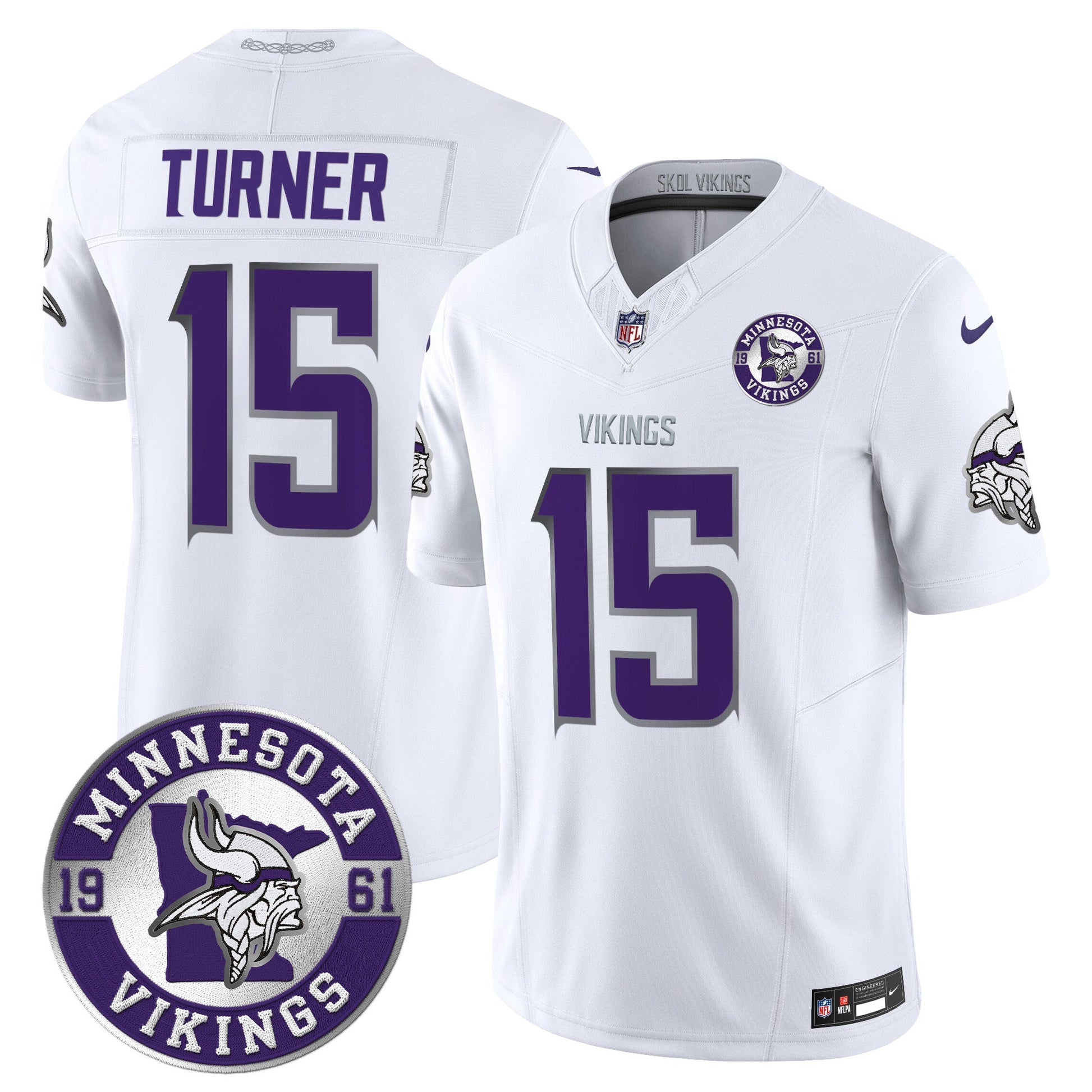Men's Minnesota Vikings 2024 Vapor Limited Jersey V2 - Est. 1961 Patch - All Stitched