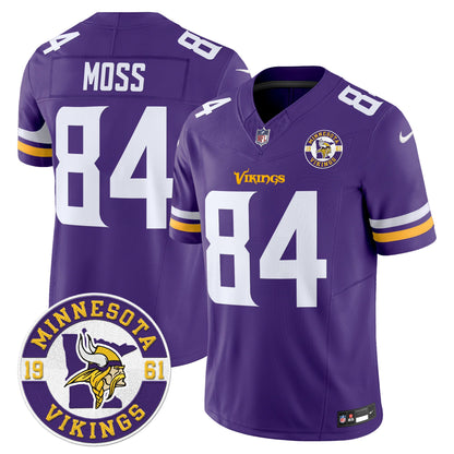 Men's Minnesota Vikings 2024 Vapor Limited Jersey V2 - Est. 1961 Patch - All Stitched