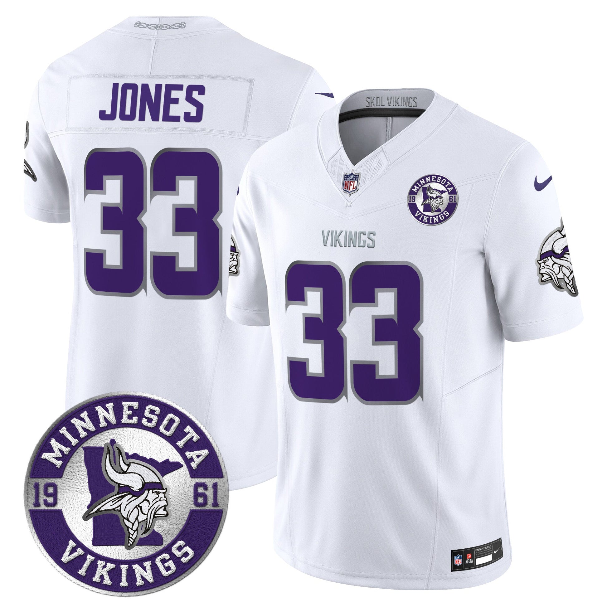 Men's Minnesota Vikings 2024 Vapor Limited Jersey V2 - Est. 1961 Patch - All Stitched