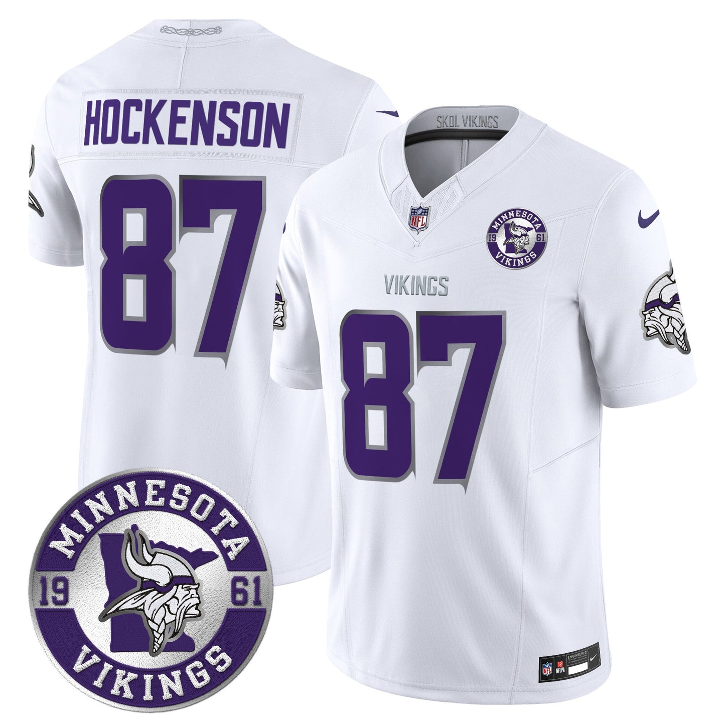 Men's Minnesota Vikings 2024 Vapor Limited Jersey V2 - Est. 1961 Patch - All Stitched
