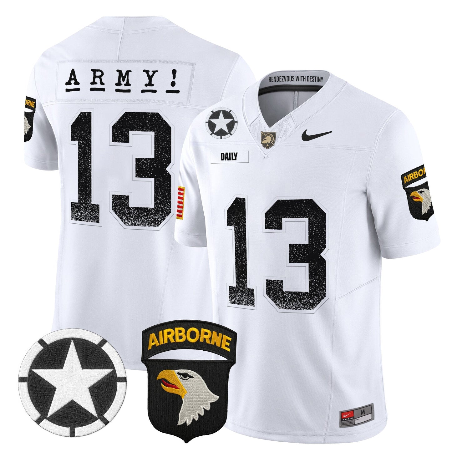 Men's Army Black Knights 2025 Screaming Eagles Vapor Limited Jersey - All Stitched