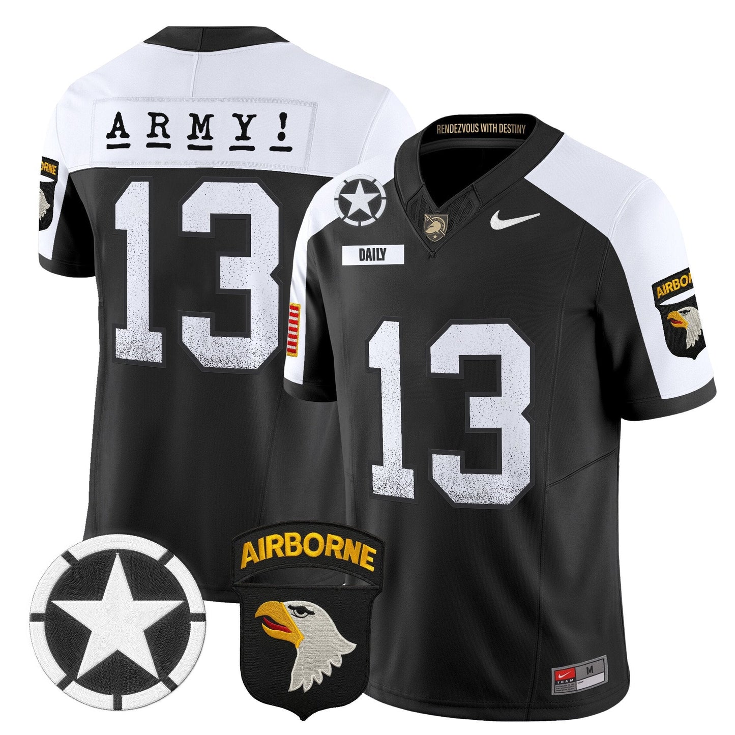 Men's Army Black Knights 2025 Screaming Eagles Vapor Limited Jersey - All Stitched