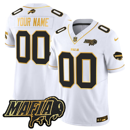 BUF 2024 Bills Mafia Patch Gold Vapor Limited Custom Jersey - All Stitched