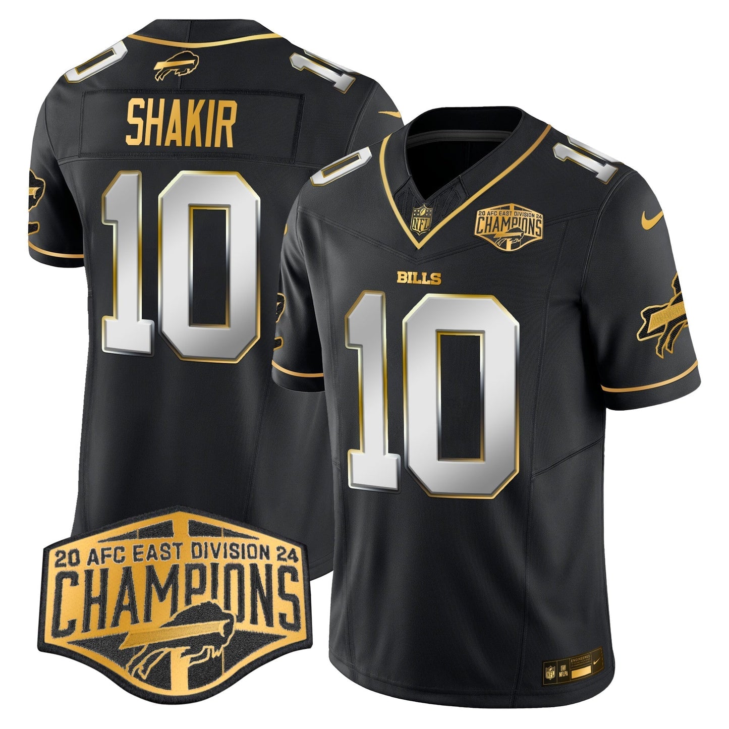 Bills 2024 AFC East Division Champions Gold Vapor Limited Jersey - All Stitched