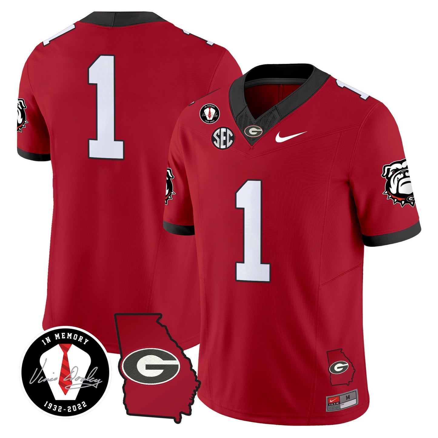 Men's Georgia Bulldogs 2024 Vapor Limited Jersey V5 - Georgia Map - All Stitched
