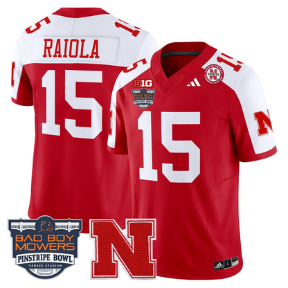 Men's Nebraska Cornhuskers 2025 Pinstripe Bowl Patch Vapor Limited Jersey - All Stitched