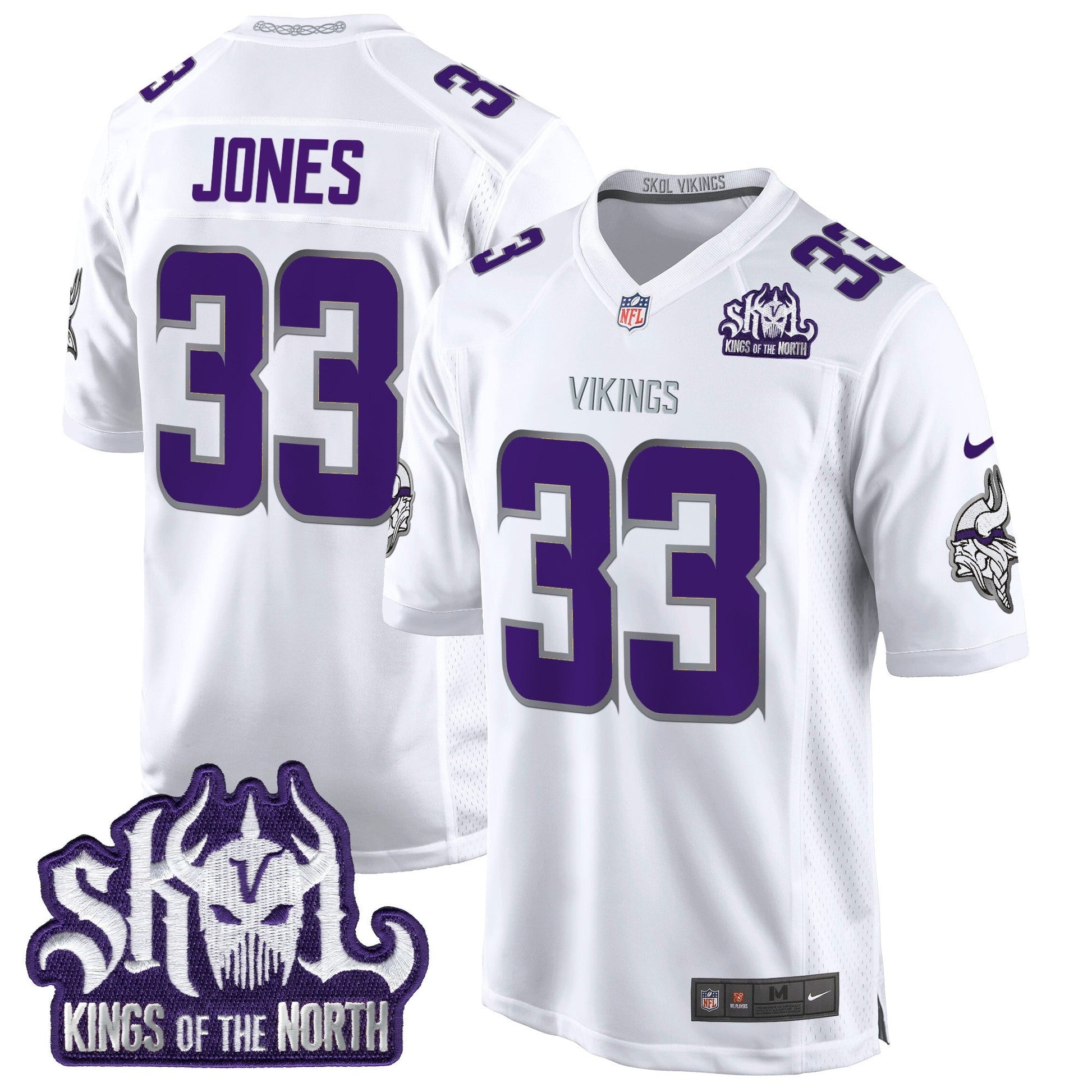 Men's Minnesota Vikings King Of The North Patch Throwback Game Jersey - All Stitched