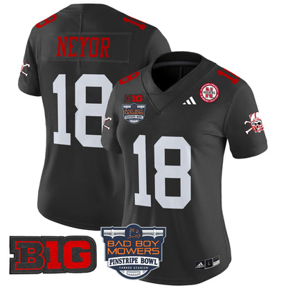 Women's Nebraska Cornhuskers 2025 Pinstripe Bowl Patch Vapor Limited Jersey - All Stitched