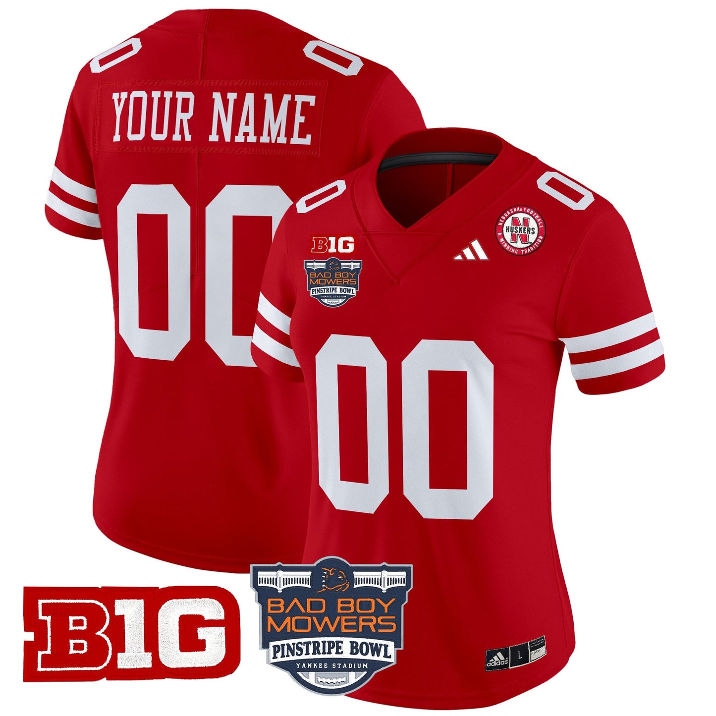 Nebraska Cornhuskers 2025 Pinstripe Bowl Patch Vapor Limited Custom Jersey - All Stitched