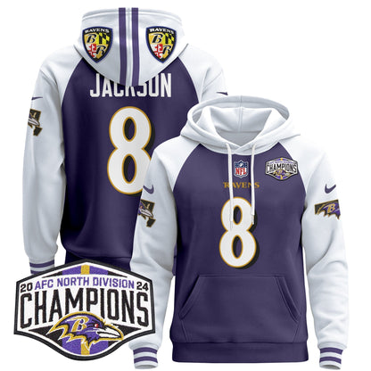 BAL 2024 AFC North Division Champions Patch Pullover Hoodie V2 - All Stitched