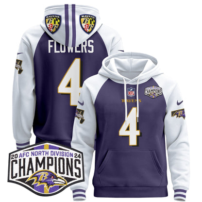 BAL 2024 AFC North Division Champions Patch Pullover Hoodie V2 - All Stitched
