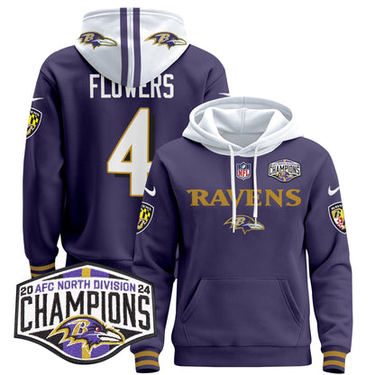 BAL 2024 AFC North Division Champions Patch Pullover Hoodie - All Stitched