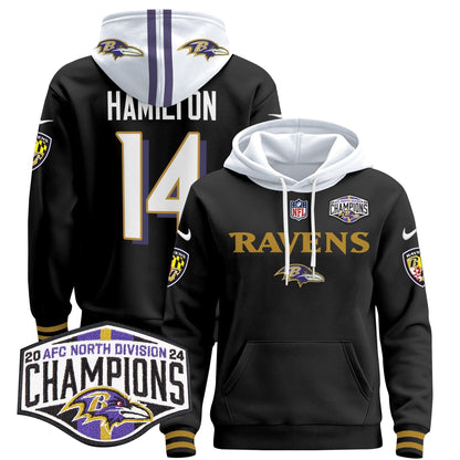 BAL 2024 AFC North Division Champions Patch Pullover Hoodie - All Stitched