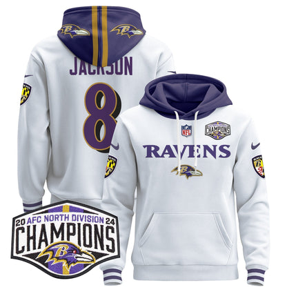 BAL 2024 AFC North Division Champions Patch Pullover Hoodie - All Stitched