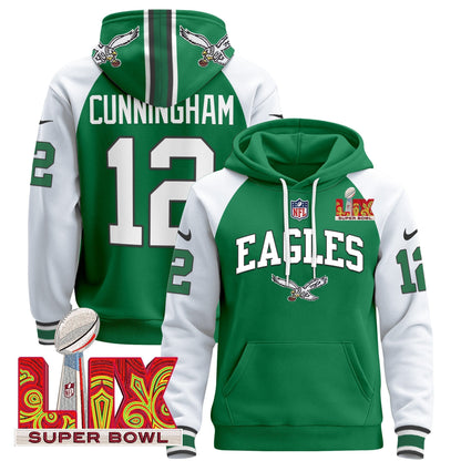 PHI Super Bowl LIX Patch Pullover Hoodie - All Stitched