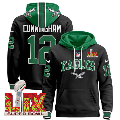 PHI Super Bowl LIX Patch Pullover Hoodie - All Stitched