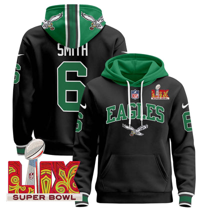 PHI Super Bowl LIX Patch Pullover Hoodie - All Stitched