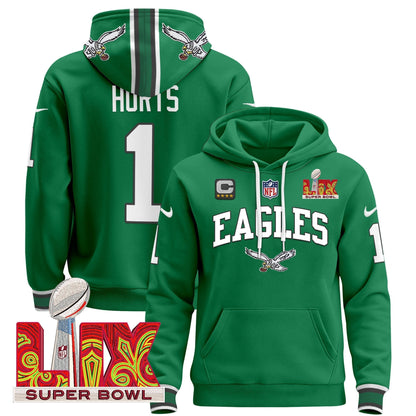 PHI Super Bowl LIX Patch Pullover Hoodie - All Stitched