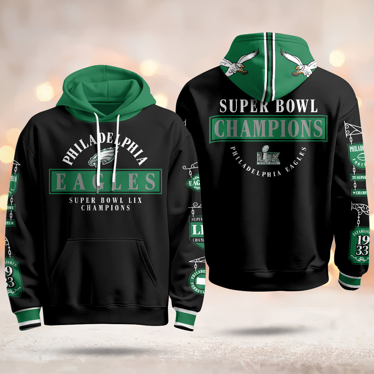 PHI Super Bowl LIX Champions Limited Hoodie N2 - All Stitched