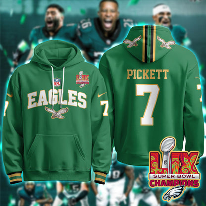 PHI Super Bowl LIX Champions Gold Hoodie N2R - All Stitched
