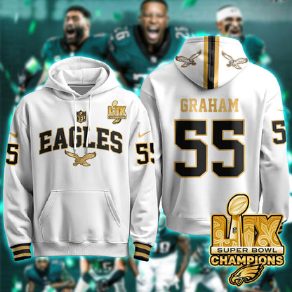 PHI Super Bowl LIX Champions Gold Hoodie N2R - All Stitched