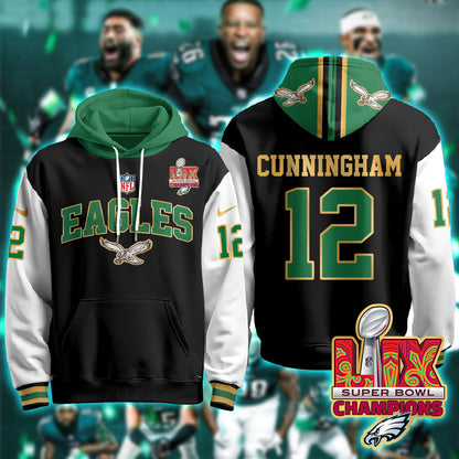 PHI Super Bowl LIX Champions Gold Hoodie N2R - All Stitched