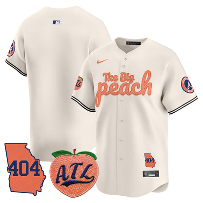 Men's Atlanta Braves 404 & The Big Peach Vapor Premier Limited Jersey - All Stitched
