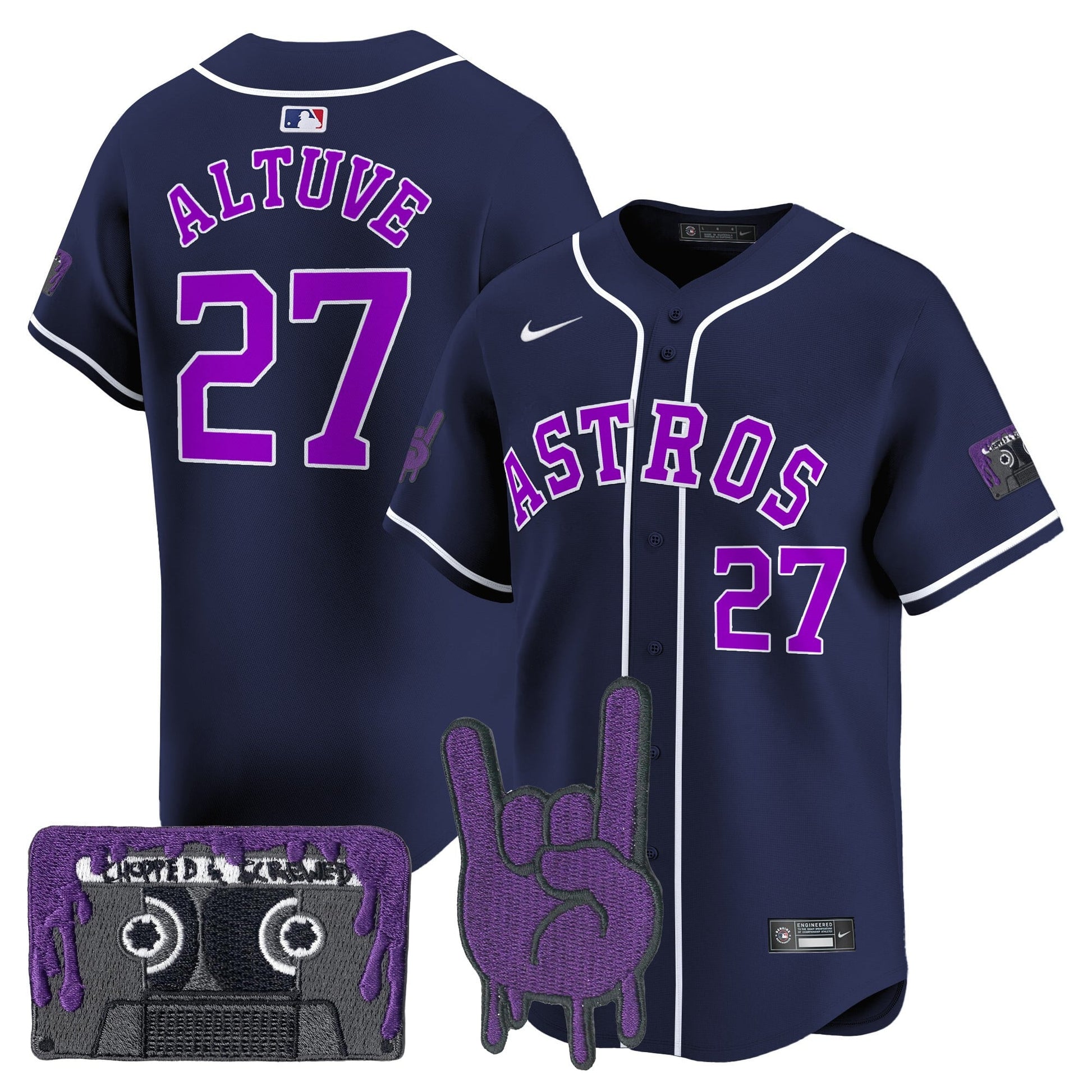 Houston Astros DJ Screw Patch Vapor Premier Limited Jersey - All Stitched