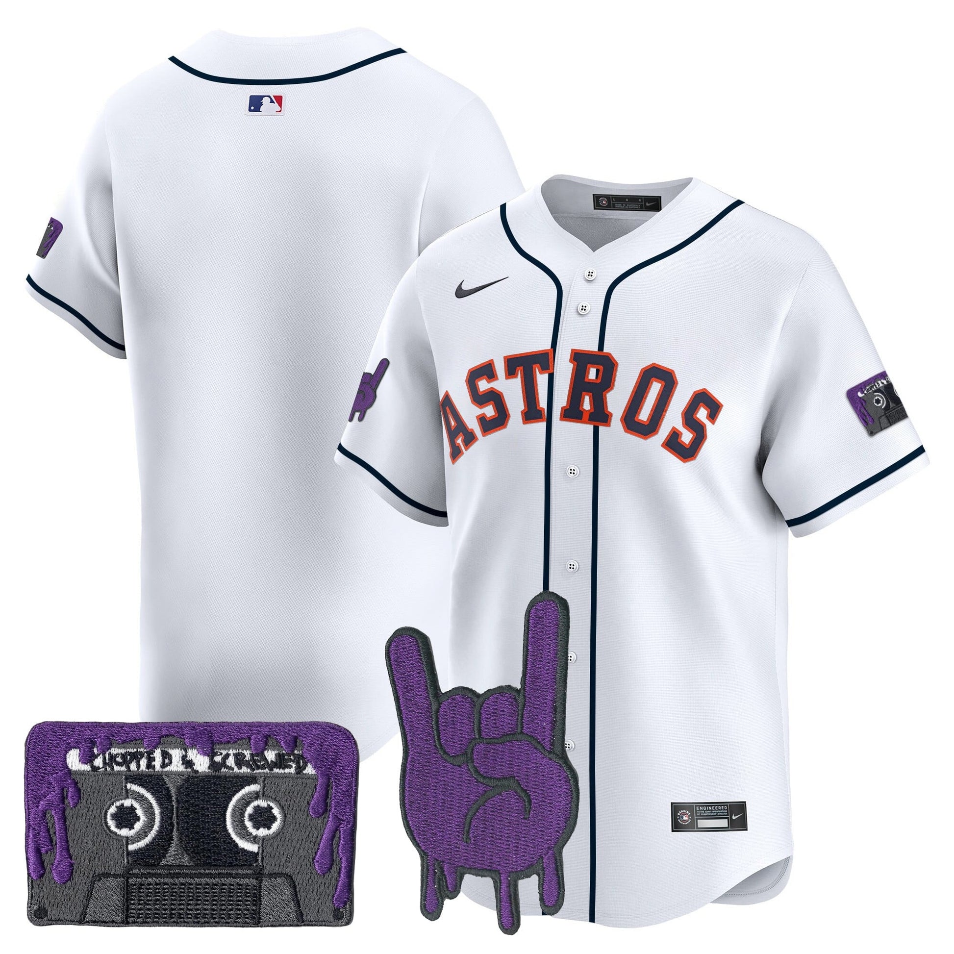 Houston Astros DJ Screw Patch Vapor Premier Limited Jersey - All Stitched