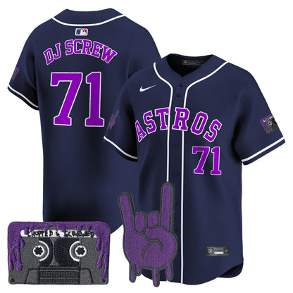 Houston Astros DJ Screw Patch Vapor Premier Limited Jersey - All Stitched