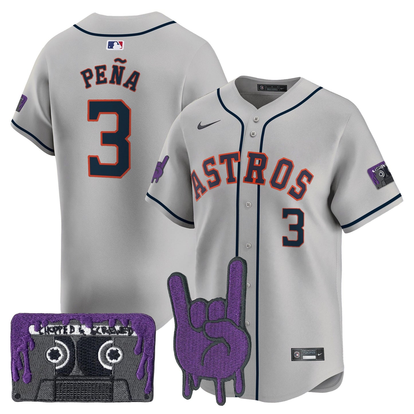 Houston Astros DJ Screw Patch Vapor Premier Limited Jersey - All Stitched