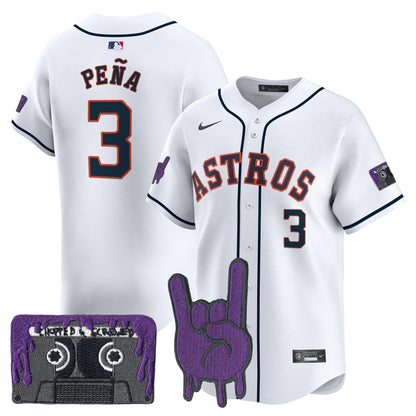 Houston Astros DJ Screw Patch Vapor Premier Limited Jersey - All Stitched
