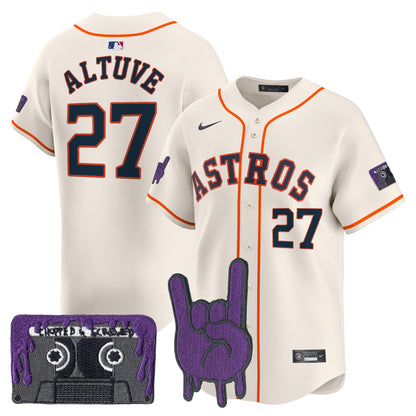 Houston Astros DJ Screw Patch Vapor Premier Limited Jersey - All Stitched