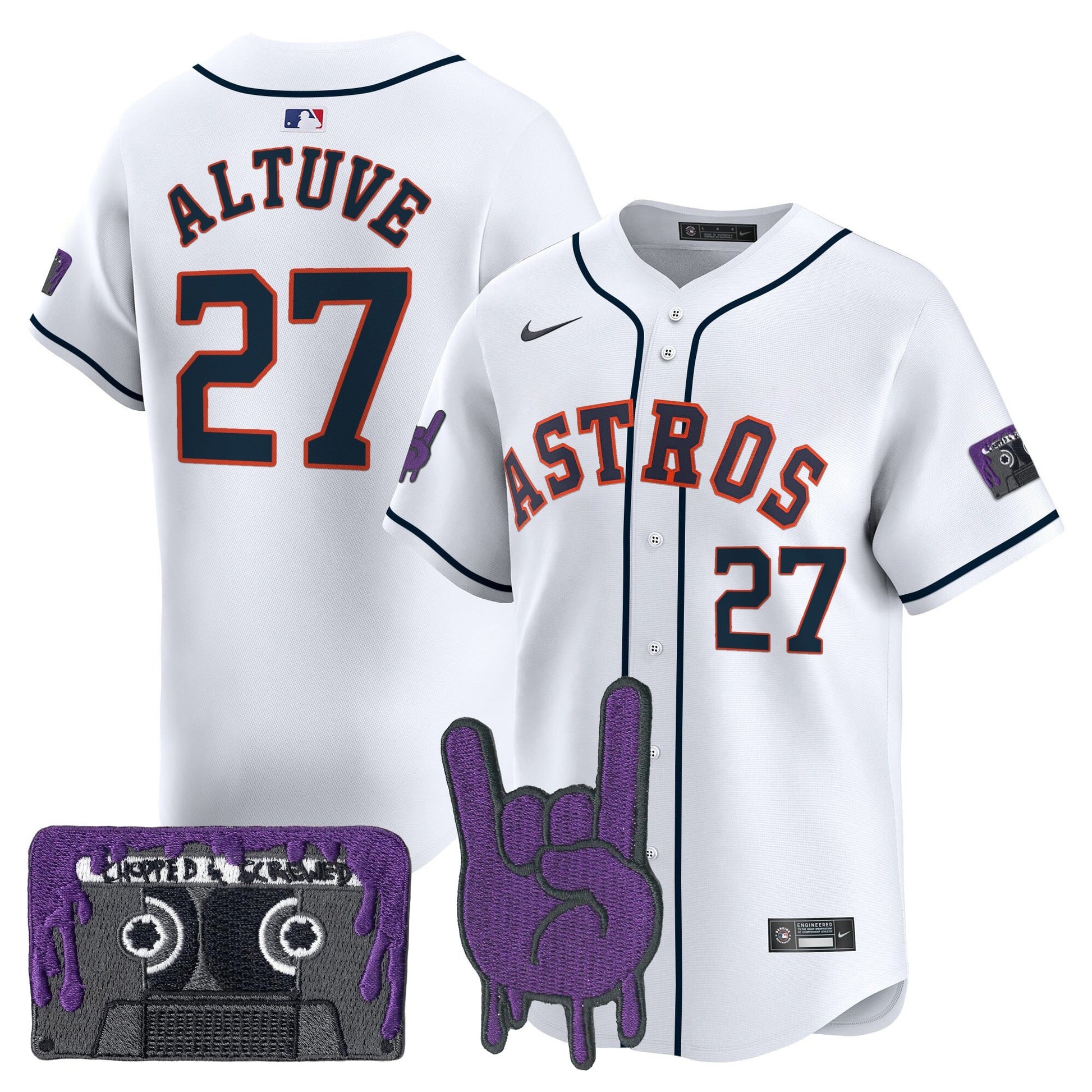 Houston Astros DJ Screw Patch Vapor Premier Limited Jersey - All Stitched