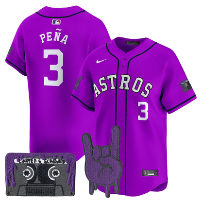 Houston Astros DJ Screw Patch Vapor Premier Limited Jersey - All Stitched