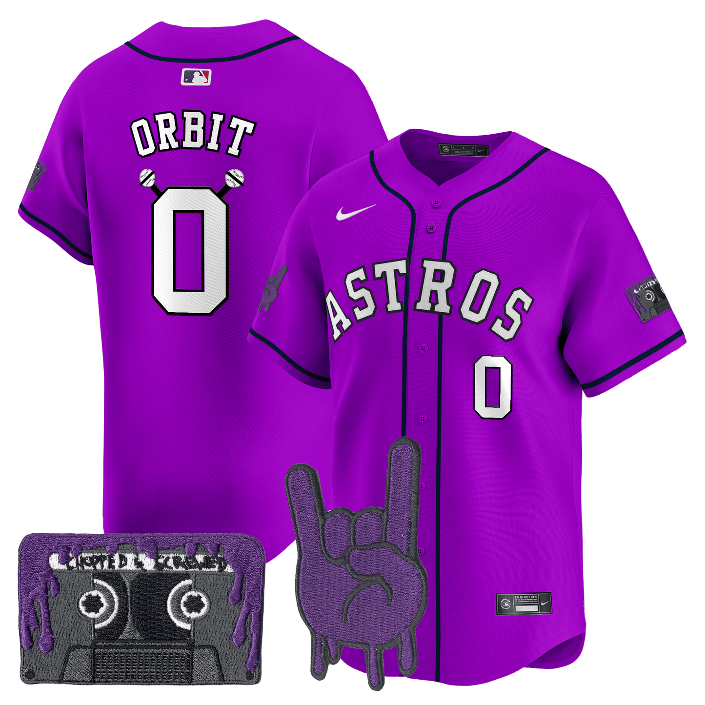 Houston Astros DJ Screw Patch Vapor Premier Limited Jersey - All Stitched