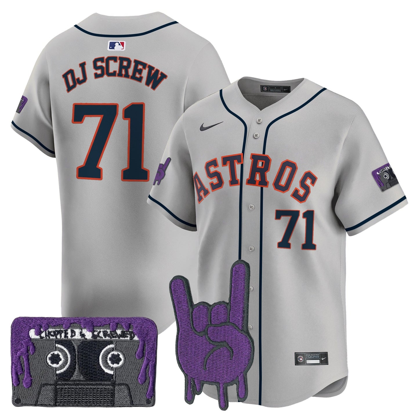 Houston Astros DJ Screw Patch Vapor Premier Limited Jersey - All Stitched