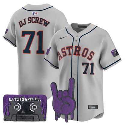 Houston Astros DJ Screw Patch Vapor Premier Limited Jersey - All Stitched