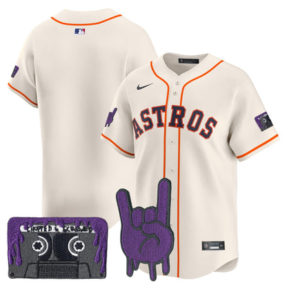 Houston Astros DJ Screw Patch Vapor Premier Limited Jersey - All Stitched
