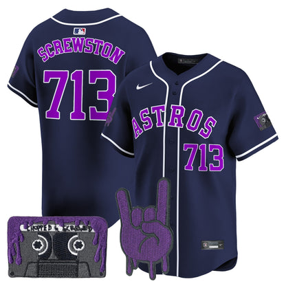 Houston Astros DJ Screw Patch Vapor Premier Limited Jersey - All Stitched