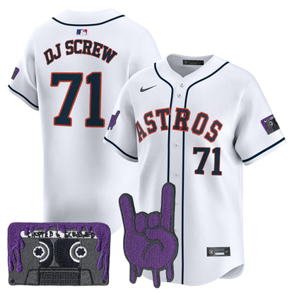 Houston Astros DJ Screw Patch Vapor Premier Limited Jersey - All Stitched
