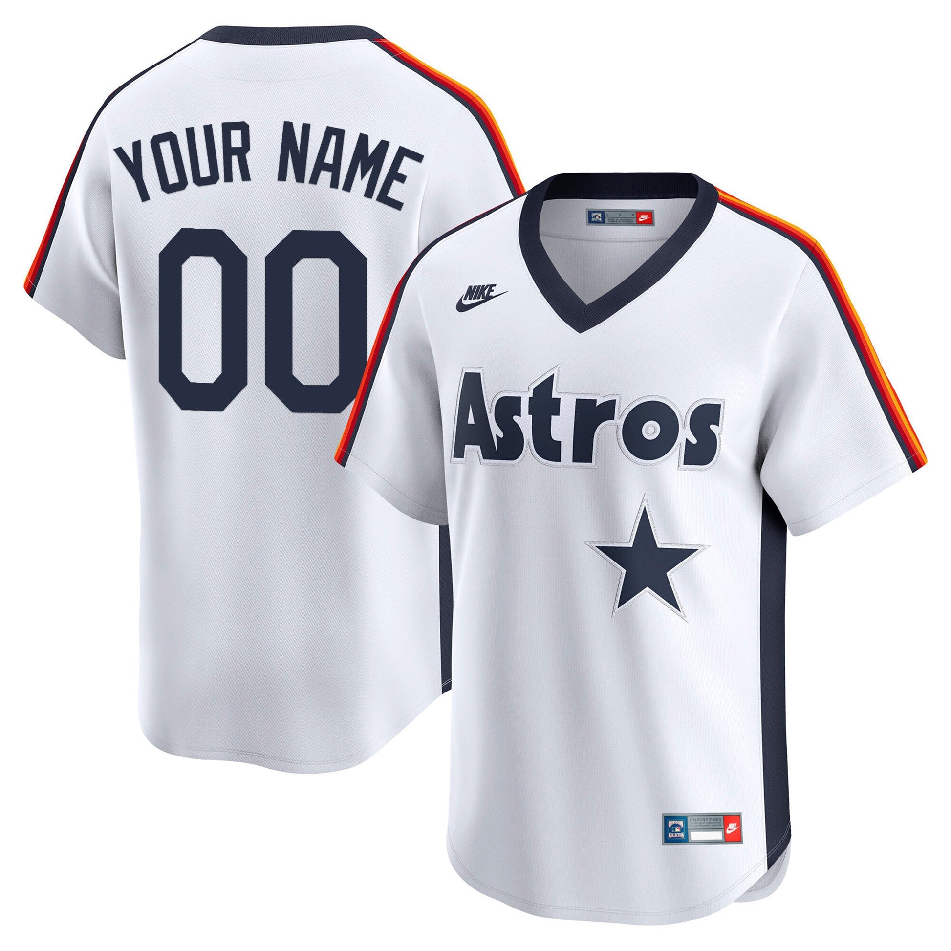 Houston Astros Throwback Vapor Premier Limited Custom Jersey - All Stitched