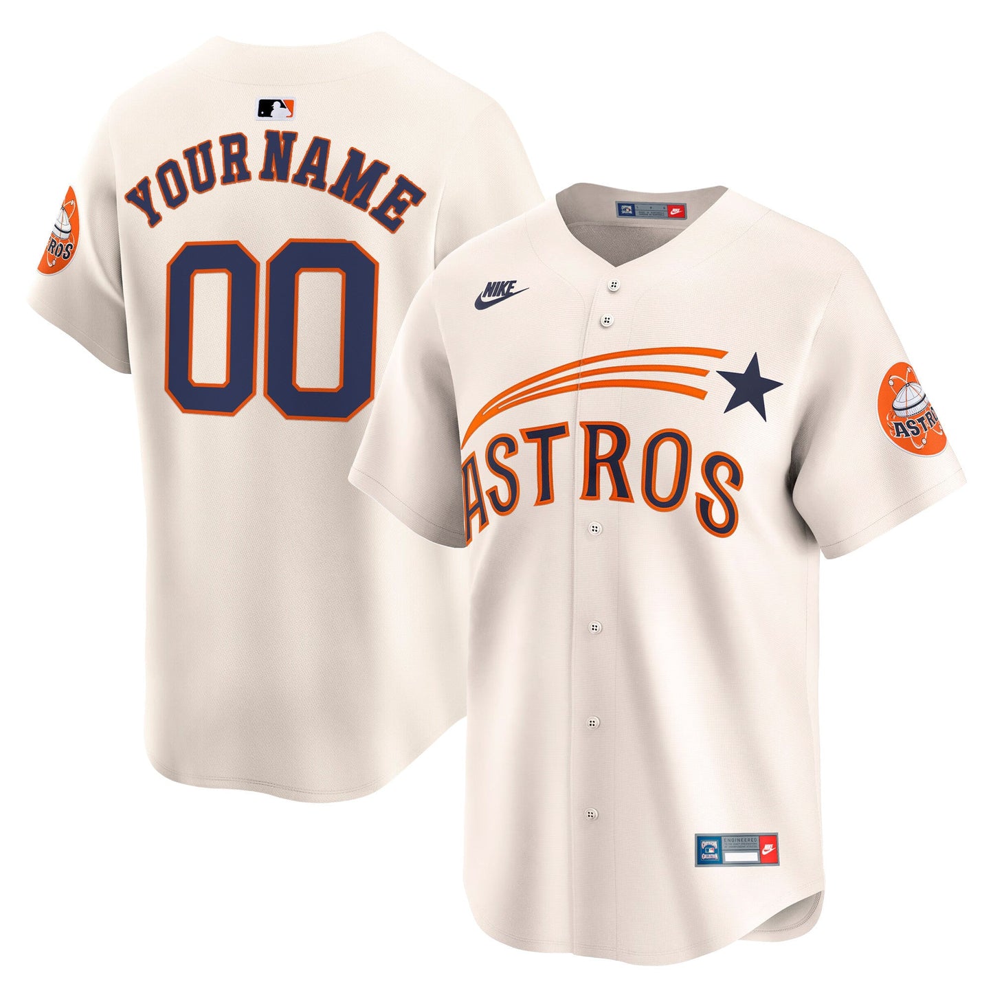 Houston Astros Throwback Vapor Premier Limited Custom Jersey - All Stitched
