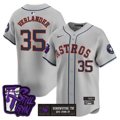 Men's Houston Astros DJ Screw Still Tippin Purple Patch Vapor Premier Limited Jersey - All Stitched