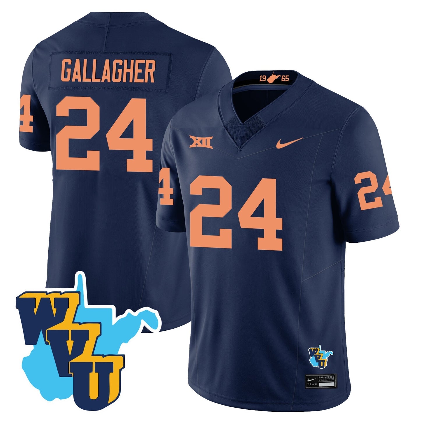 Men's West Virginia Mountaineers 1965-2025 Throwback Jersey - All Stitched