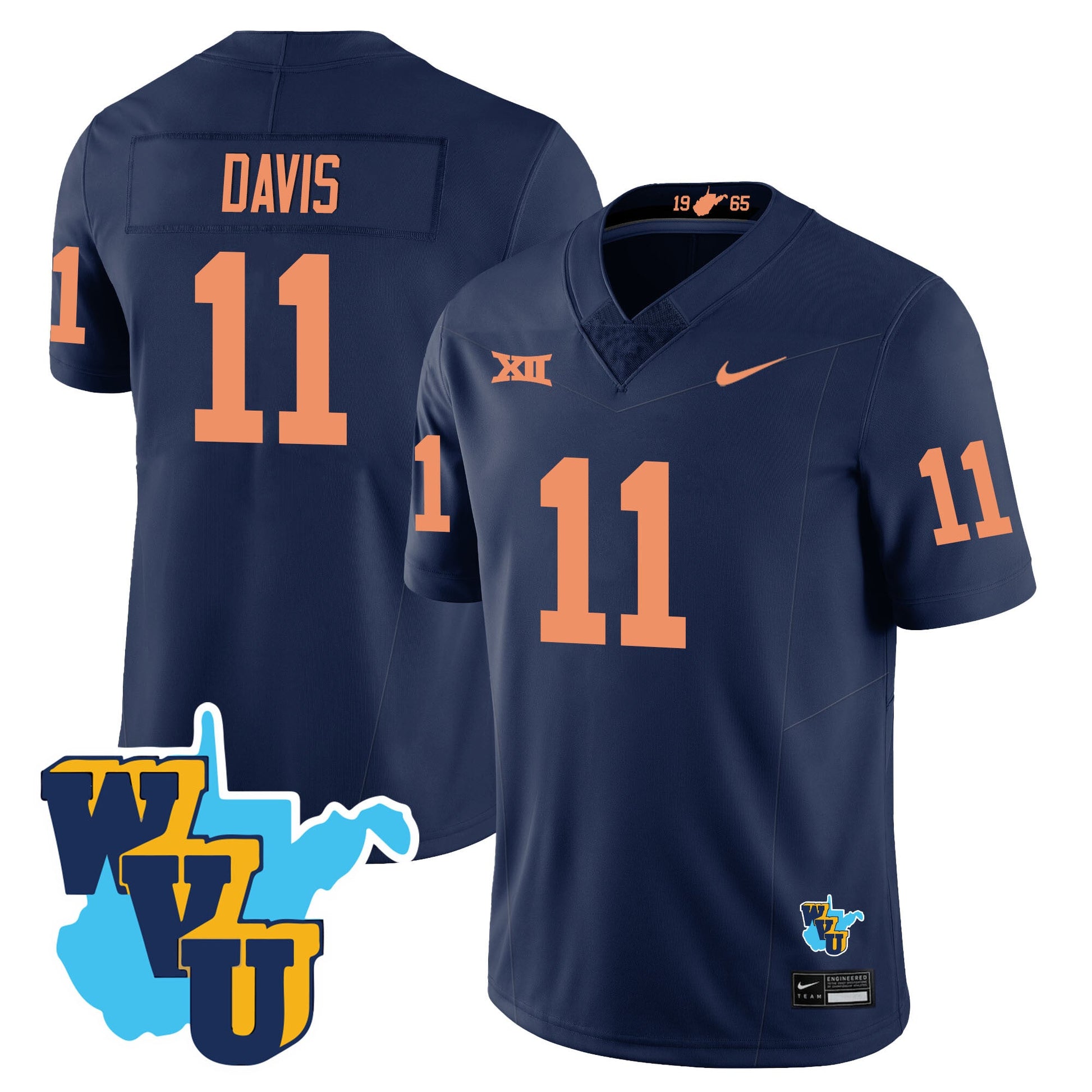 Men's West Virginia Mountaineers 1965-2025 Throwback Jersey - All Stitched