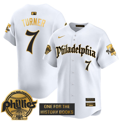 Men's Phillies 'Retro Newspaper Edition' Gold Vapor Premier Limited Jersey - All Stitched