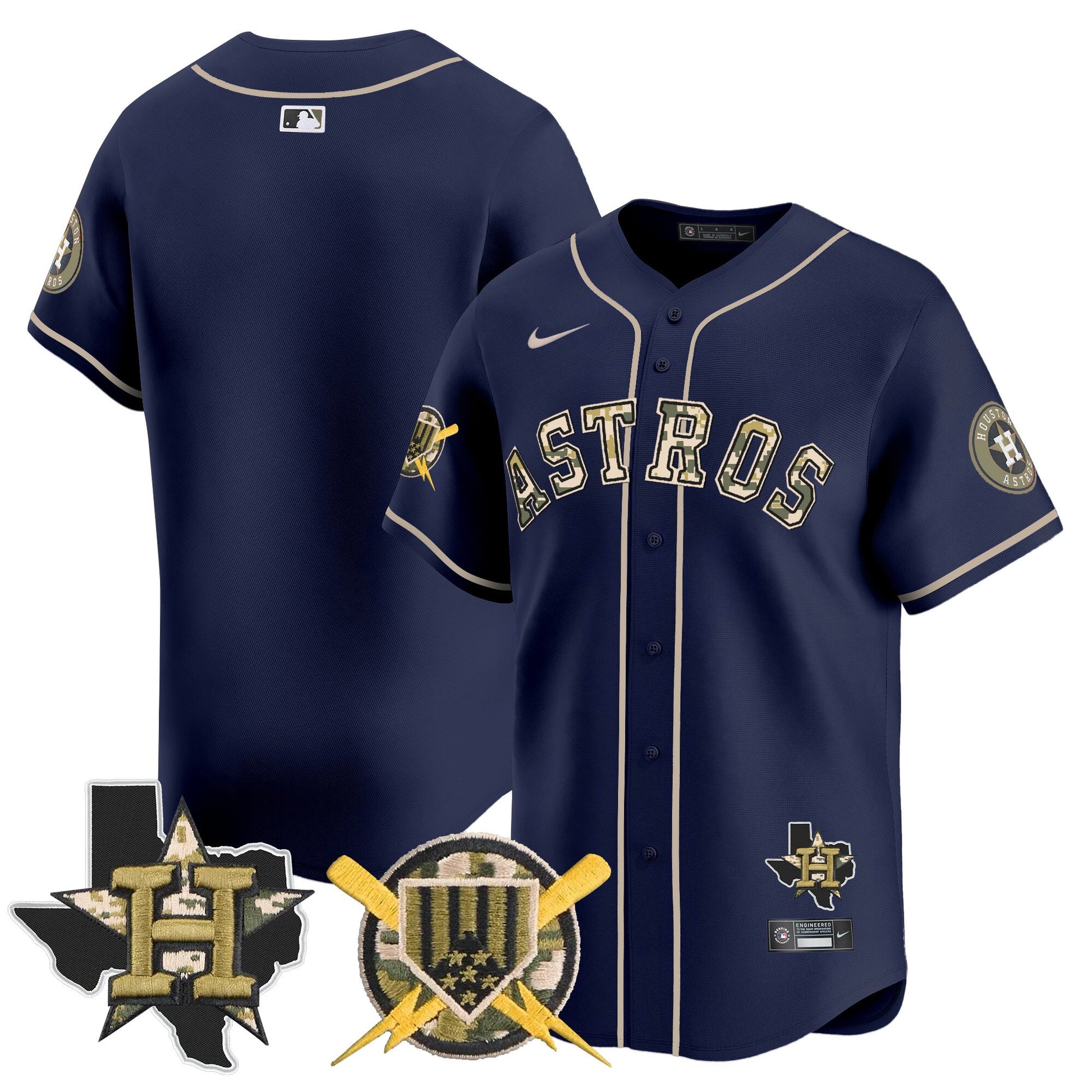 Houston Astros Armed Forces Day Vapor Premier Limited Jersey V2 - All Stitched