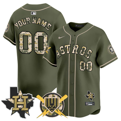 Houston Astros Armed Forces Day Vapor Premier Limited Custom Jersey V2 - All Stitched