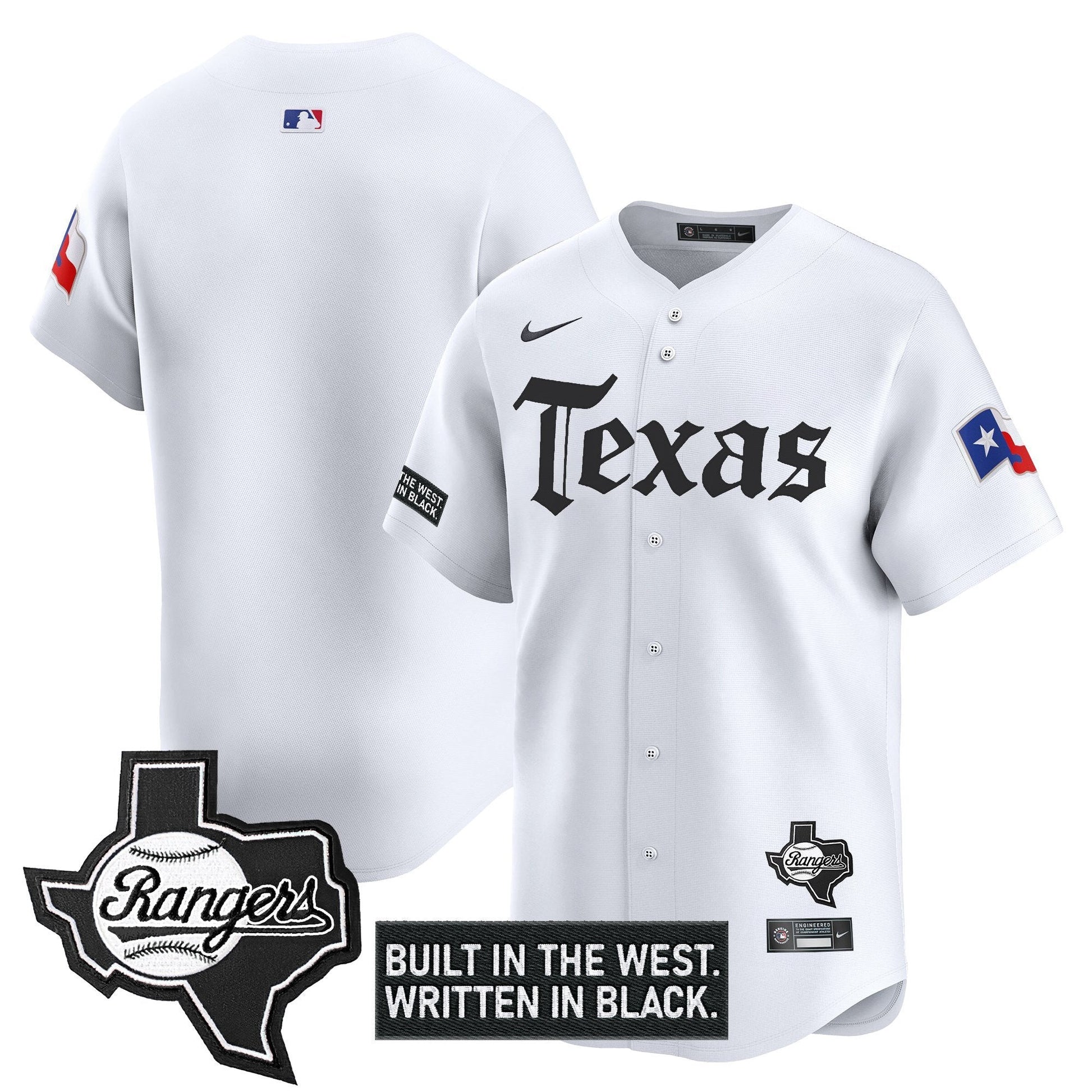 Men's Texas Rangers 'Gothic Frontier Edition' Vapor Premier Limited Jersey - All Stitched